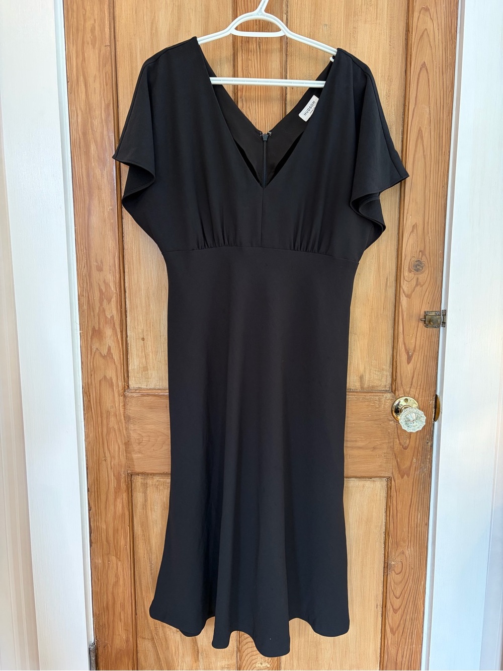 Black Flutter Sleeve V-Neck Dress - Classic Women's Dress